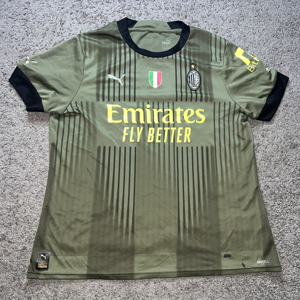 Puma AC Milan 22/23 Jersey Women L Military Green/ Gold